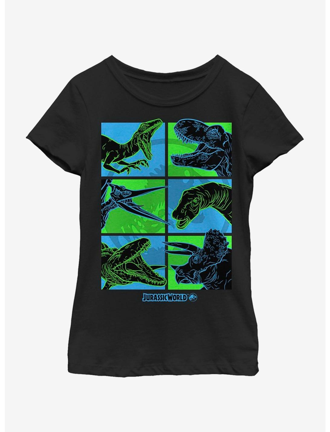 Jurassic Park Box Seats Youth Girls T-Shirt, BLACK, hi-res