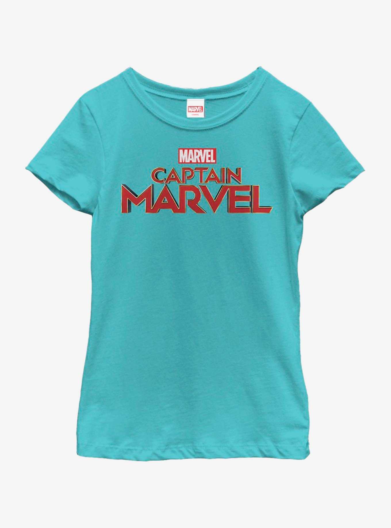 Marvel Captain Marvel Logo Youth Girls T-Shirt, , hi-res