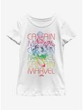 Marvel Captain Marvel Rainbow Power Youth Girls T-Shirt, WHITE, hi-res