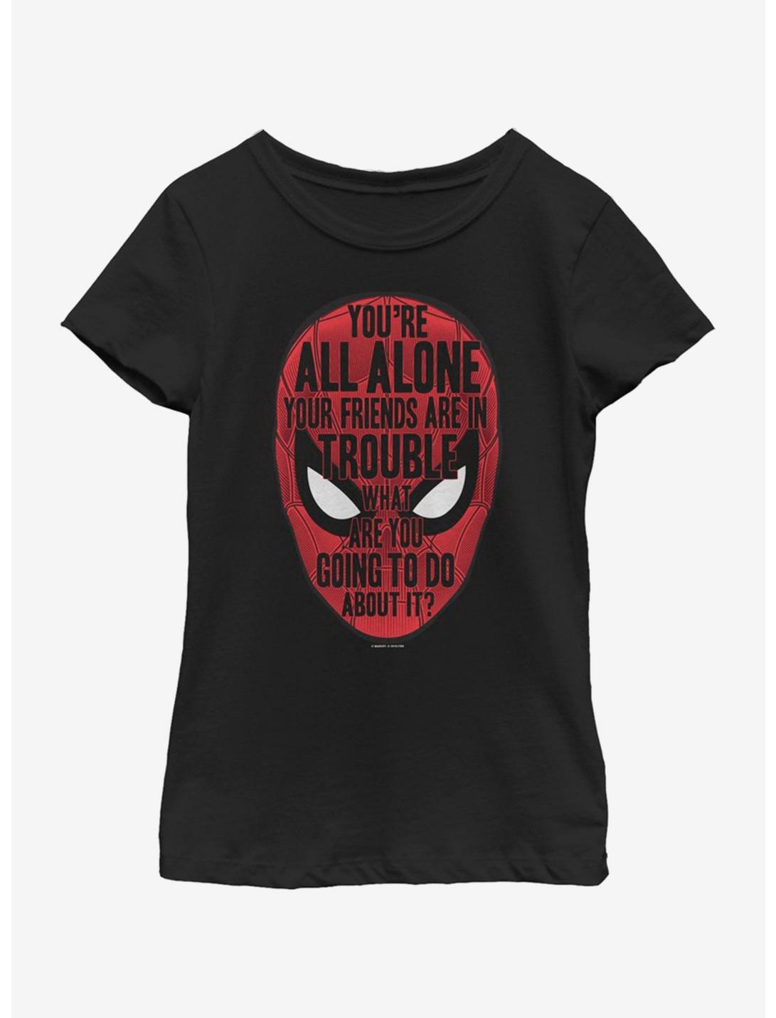 Marvel Spiderman: Far From Home Face words Youth Girls T-Shirt, BLACK, hi-res