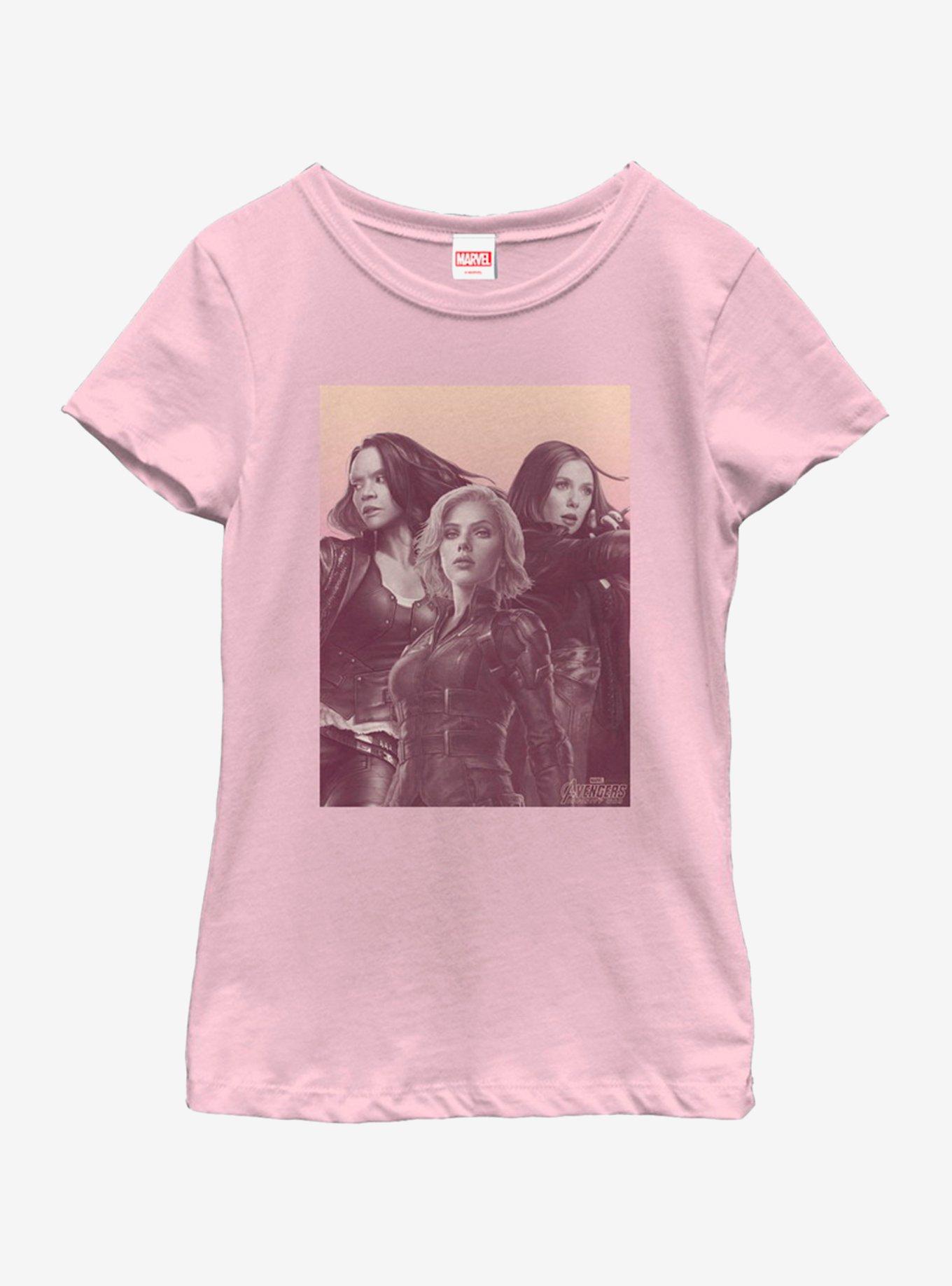 Marvel Avengers Girl Power Youth Girls T-Shirt, PINK, hi-res