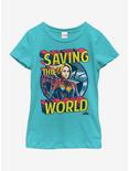 Marvel Captain Marvel Save Me Youth Girls T-Shirt, TAHI BLUE, hi-res