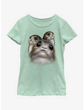 Star Wars The Last Jedi Big Face Porgs Youth Girls T-Shirt, , hi-res