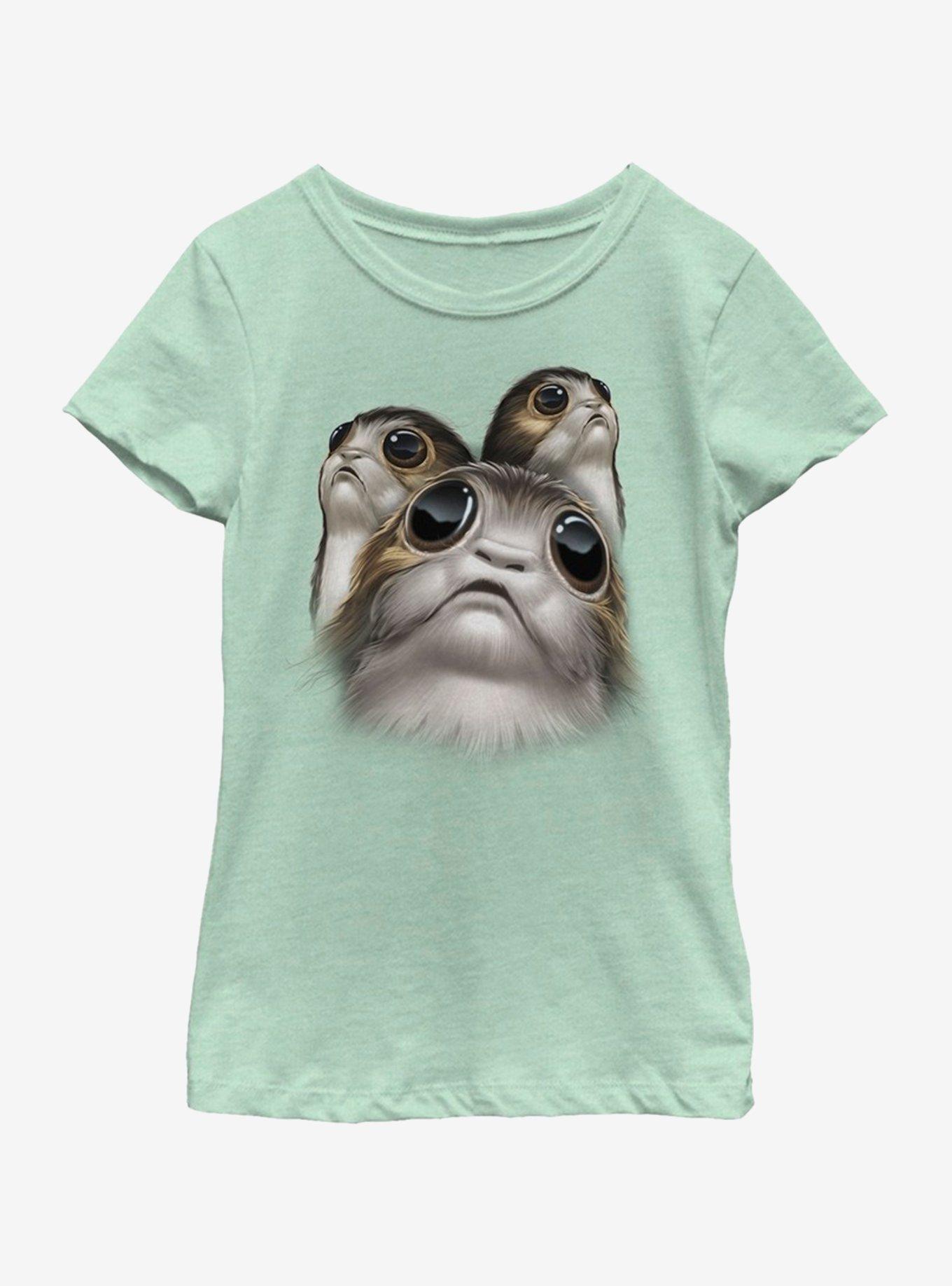 Star Wars The Last Jedi Big Face Porgs Youth Girls T-Shirt, , hi-res