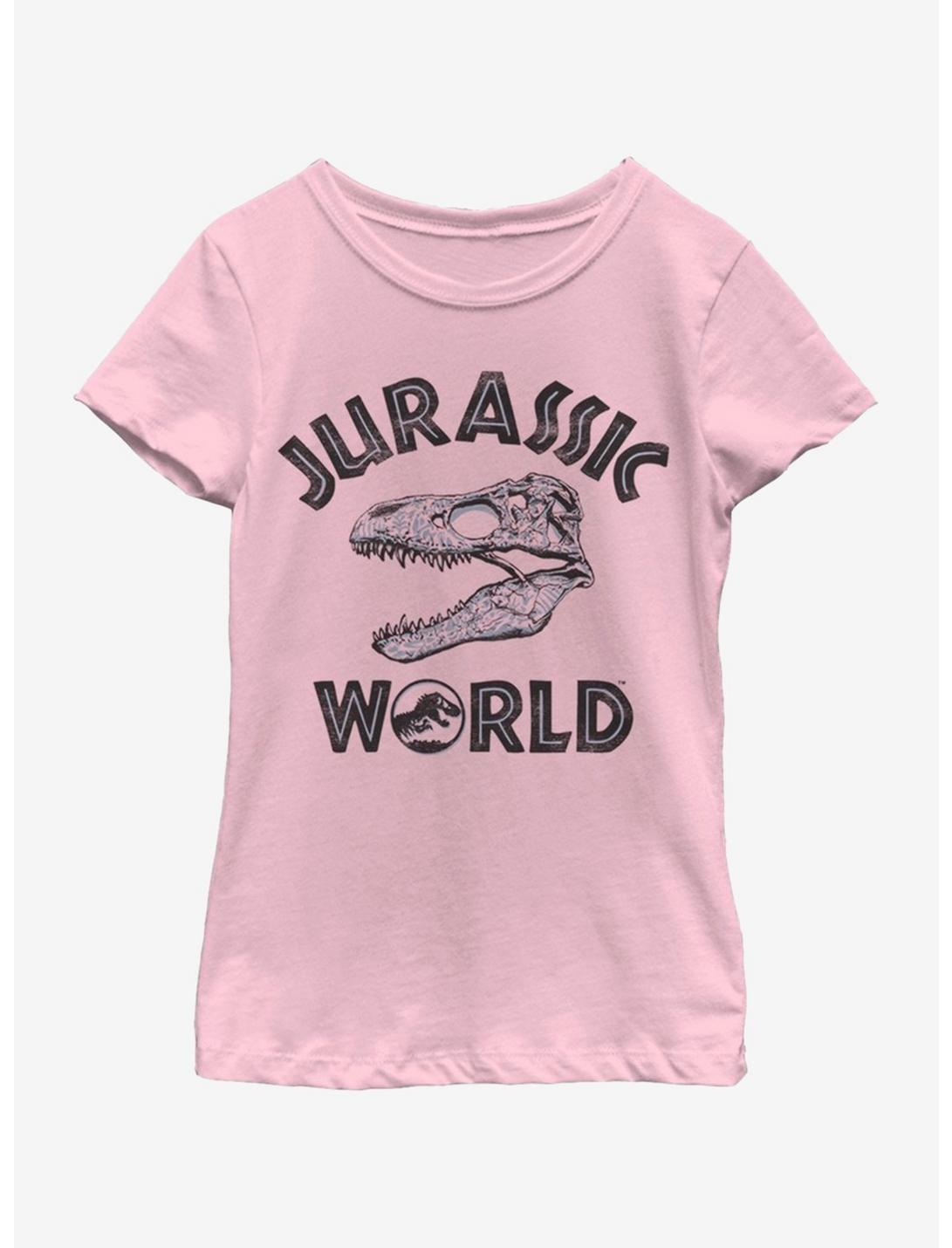 Jurassic Park Bone Head Youth Girls T-Shirt, PINK, hi-res
