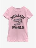 Jurassic Park Bone Head Youth Girls T-Shirt, PINK, hi-res