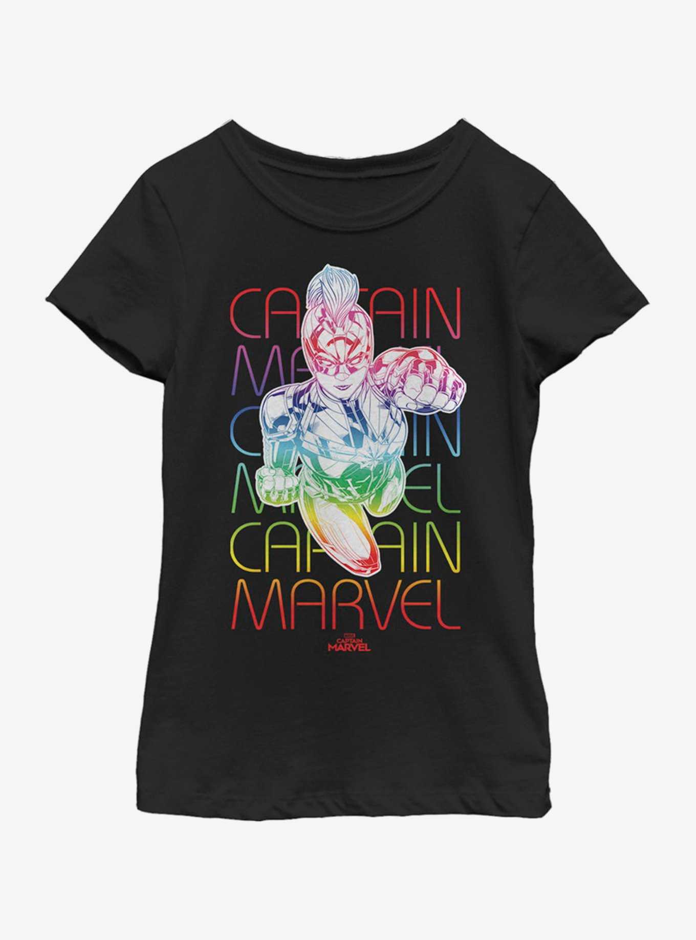 Marvel Captain Marvel Rainbow Power Youth Girls T-Shirt, , hi-res