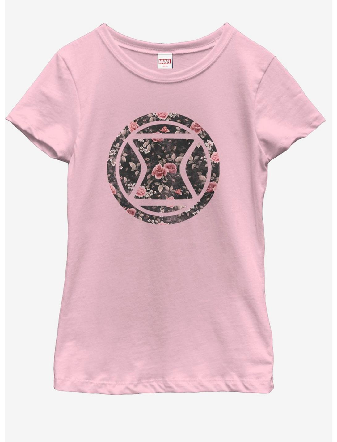 Marvel Widow Floral Youth Girls T-Shirt, PINK, hi-res