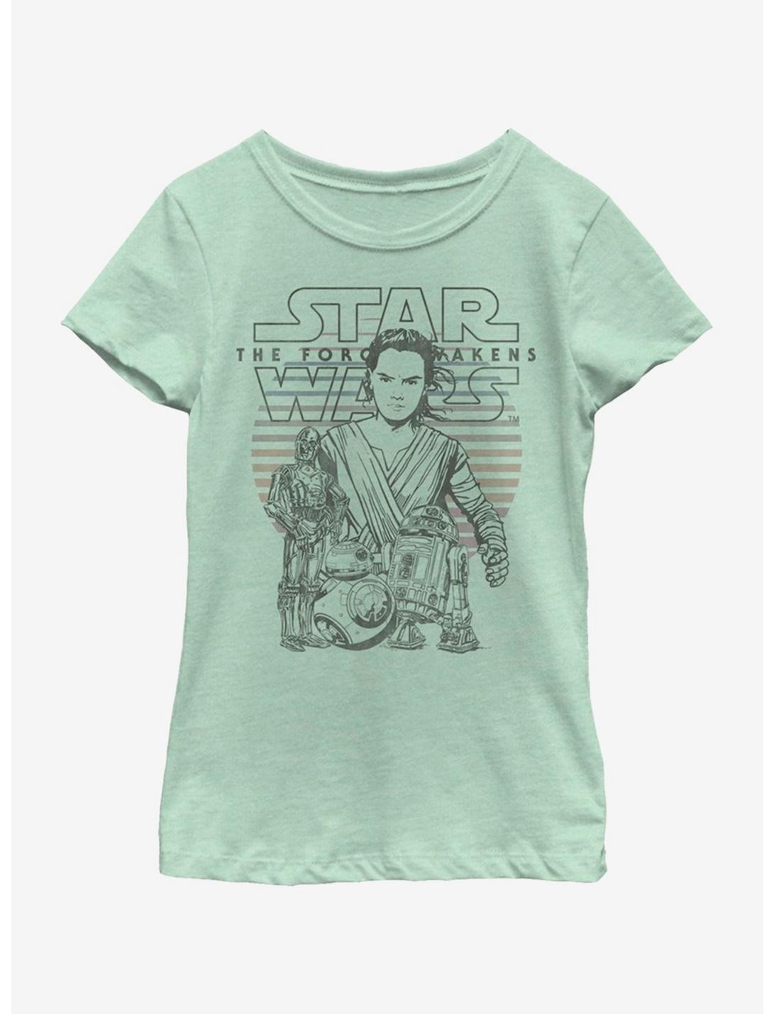 Star Wars The Force Awakens Rey Awakens Youth Girls T-Shirt, MINT, hi-res