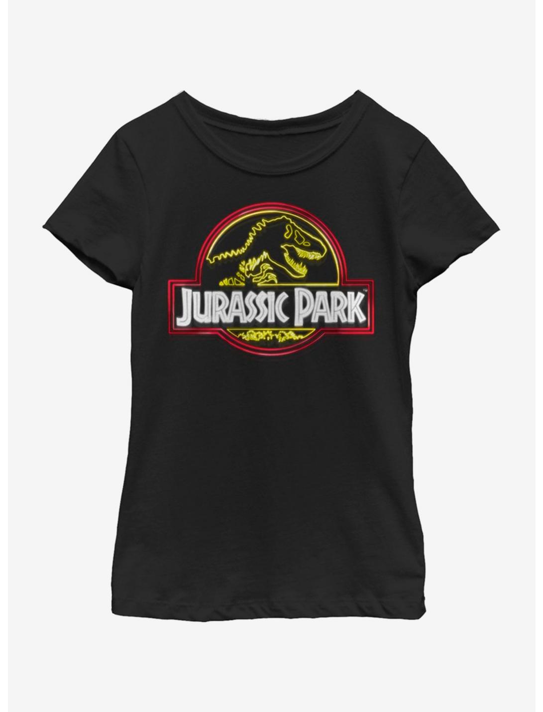 Jurassic Park Neon Park Youth Girls T-Shirt, BLACK, hi-res