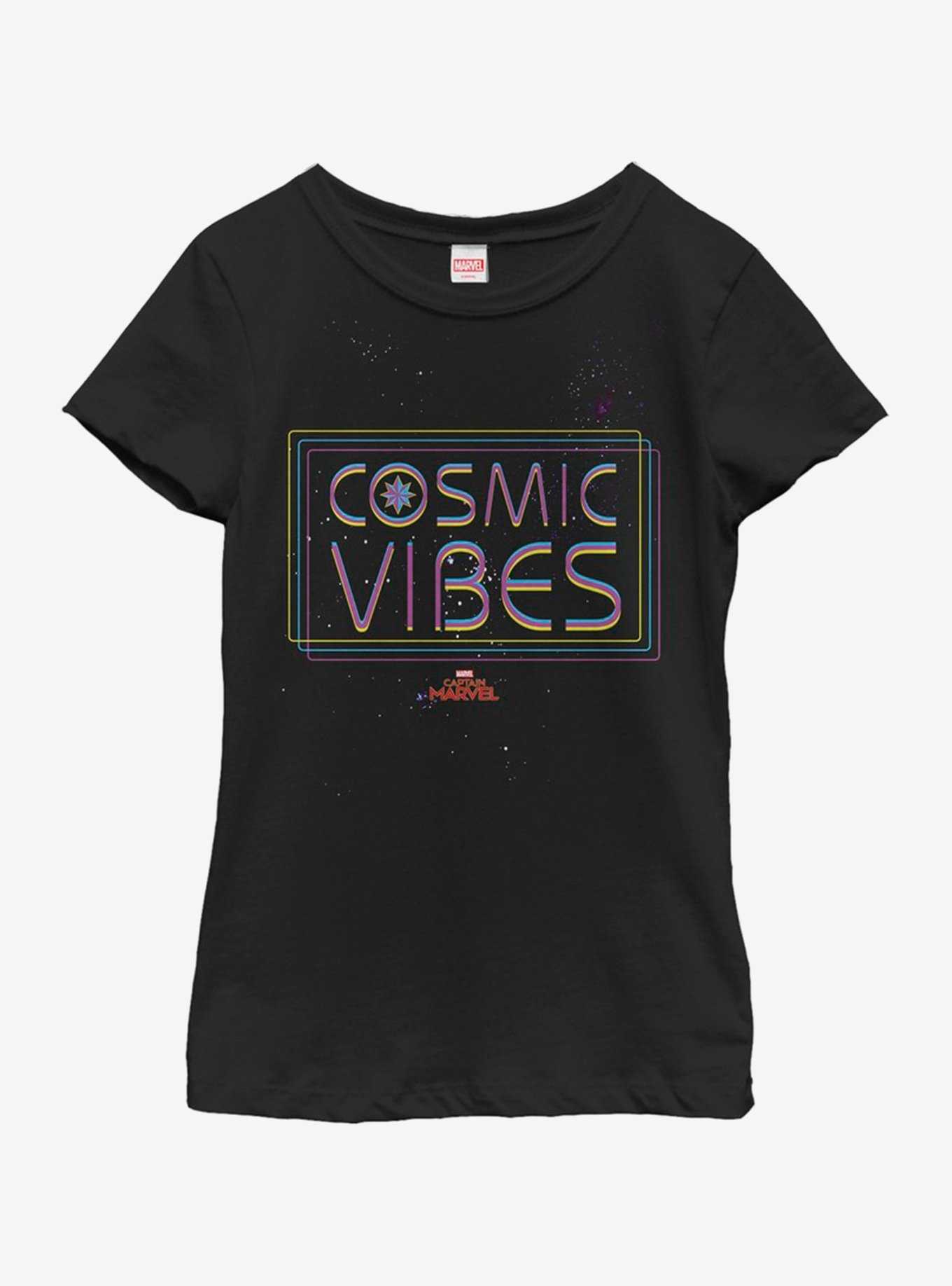 Marvel Captain Marvel Cosmic Vibes Youth Girls T-Shirt, , hi-res