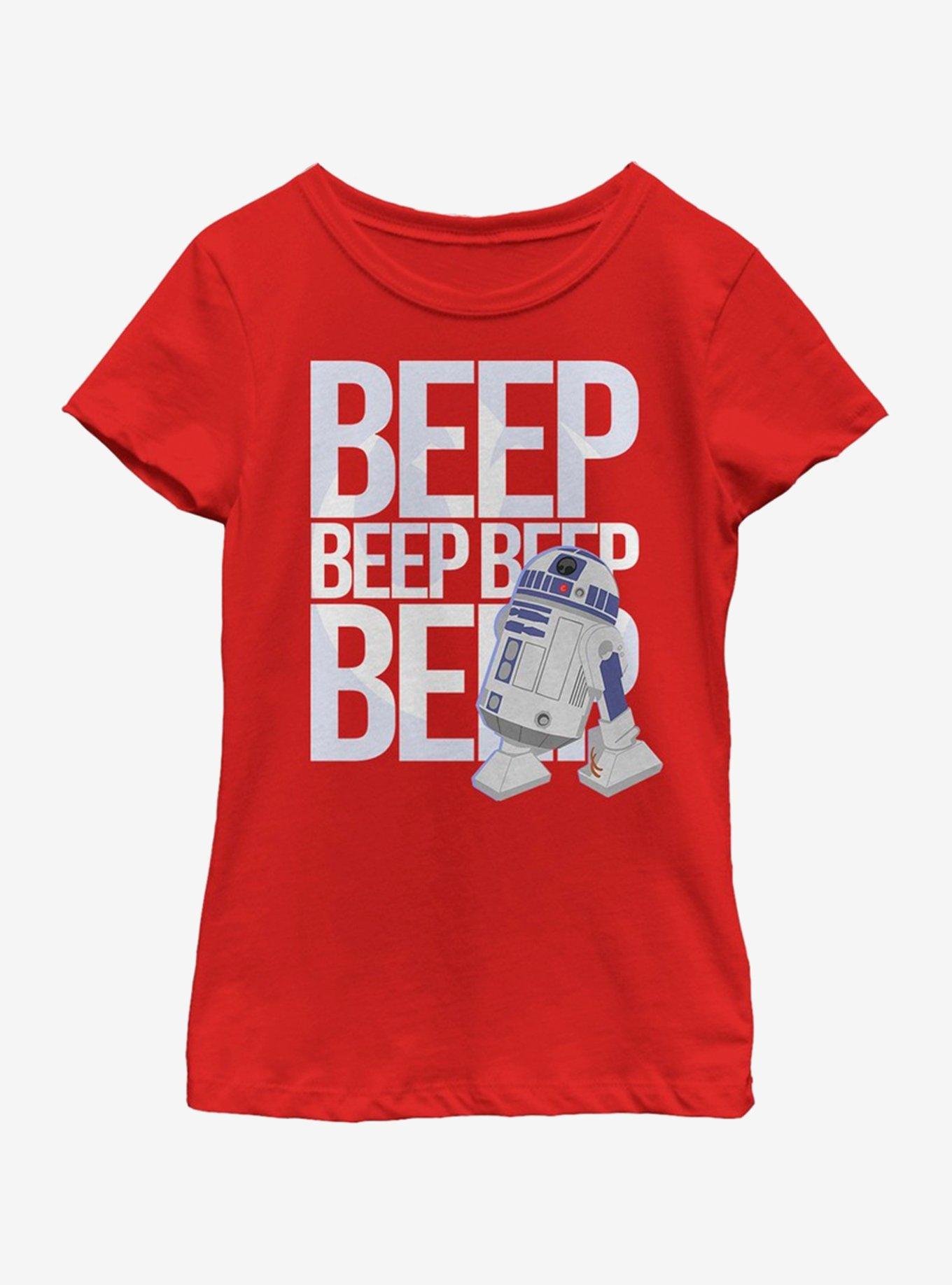 Star Wars Beep Beep Youth Girls T-Shirt, RED, hi-res