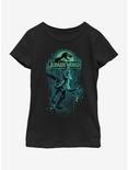 Jurassic Park Paint The Town Youth Girls T-Shirt, BLACK, hi-res