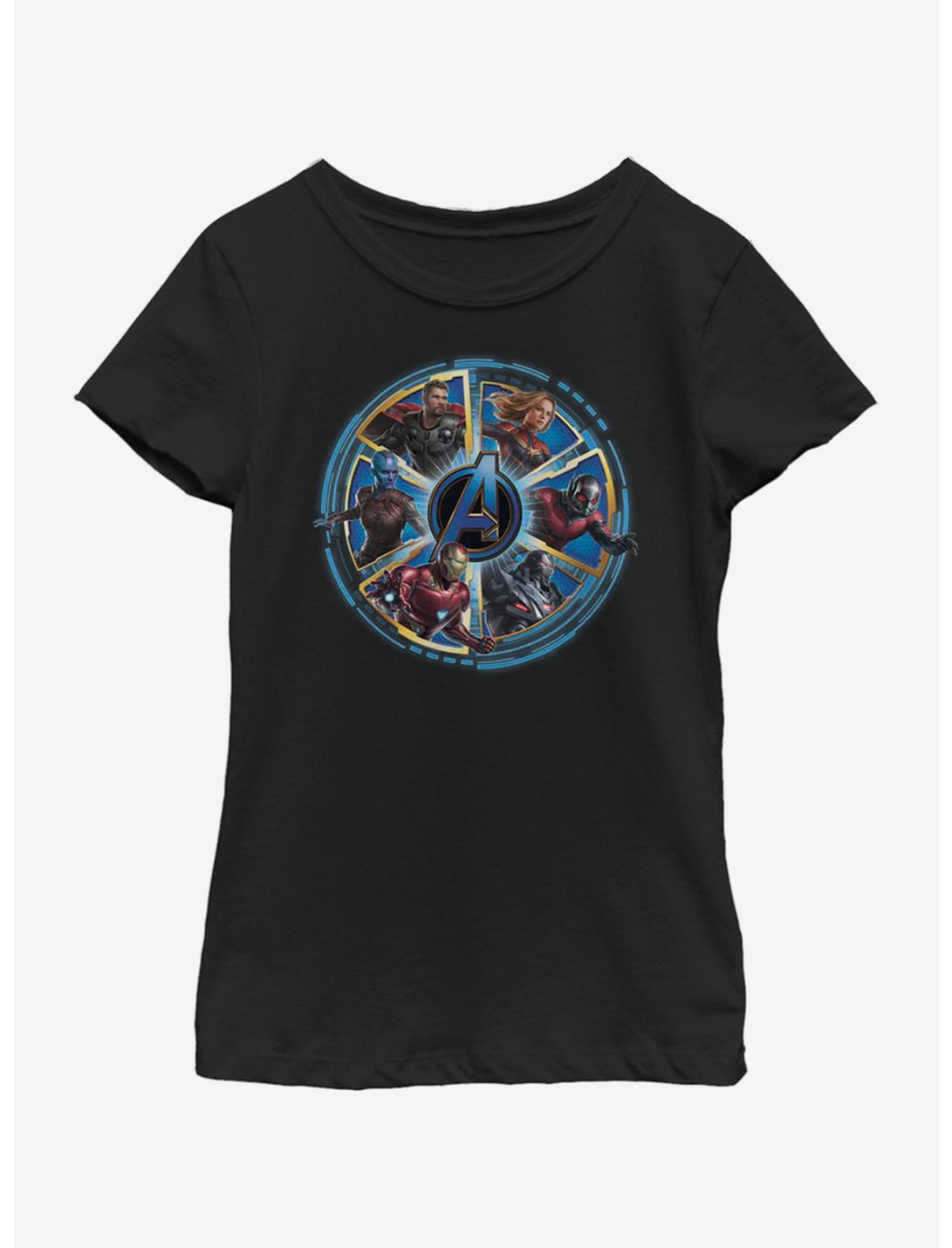 Marvel Avengers: Endgame Circle Heroes Youth Girls T-Shirt, BLACK, hi-res