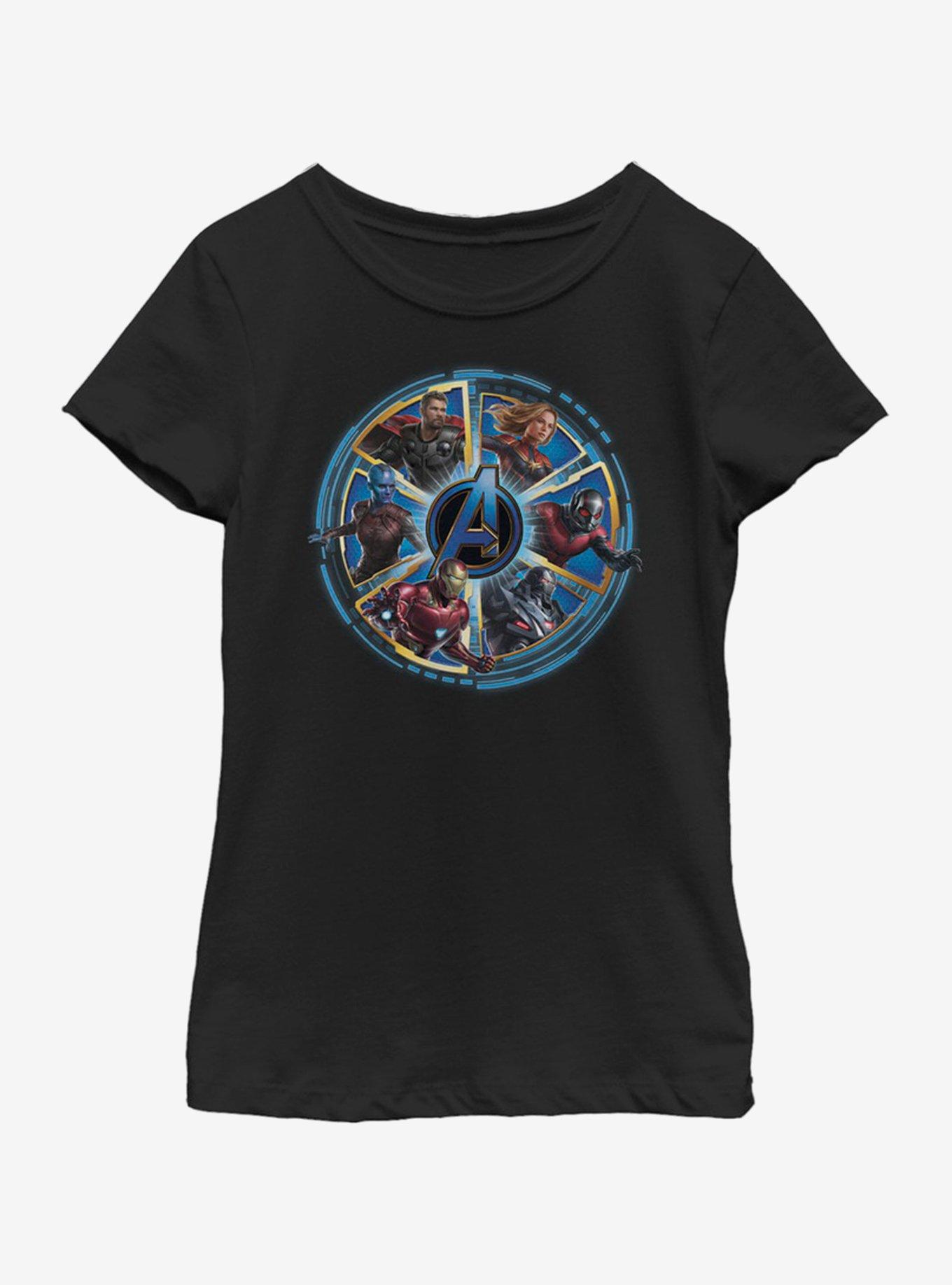 Marvel Avengers: Endgame Circle Heroes Youth Girls T-Shirt, BLACK, hi-res