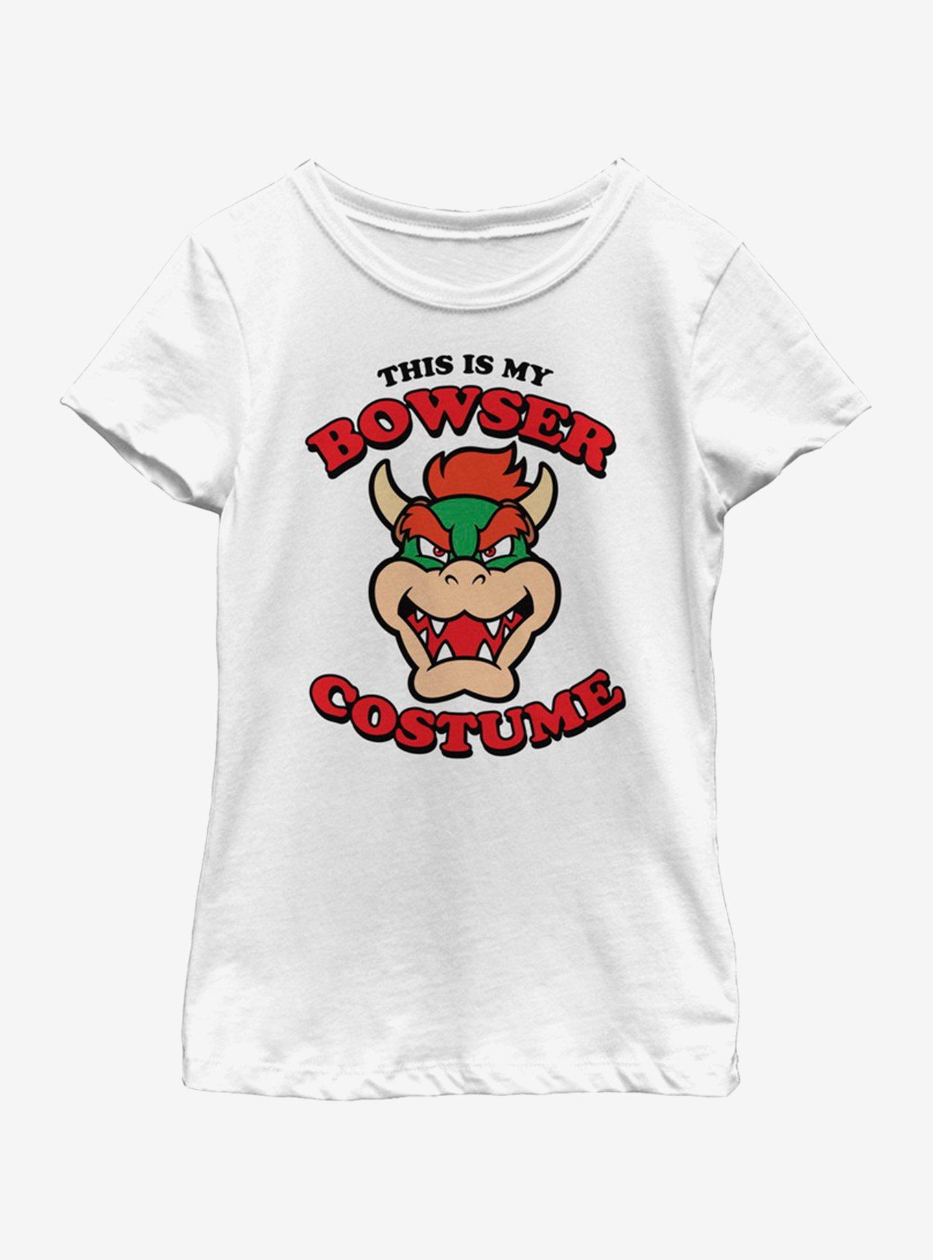Nintendo Super Mario Bowser Costume Youth Girls T-Shirt, WHITE, hi-res