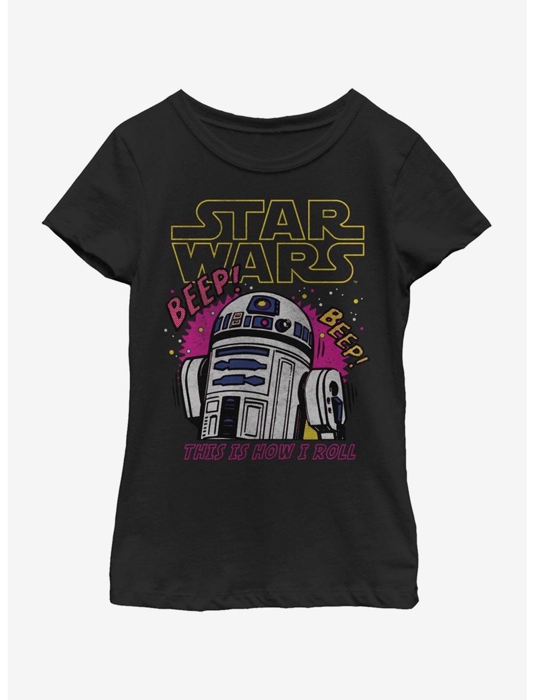 Star Wars R2D2 Youth Girls T-Shirt, BLACK, hi-res