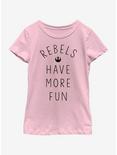 Star Wars The Force Awakens Rebels Have More Fun Youth Girls T-Shirt, PINK, hi-res
