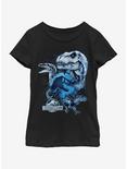 Jurassic Park Glass Shard Youth Girls T-Shirt, BLACK, hi-res
