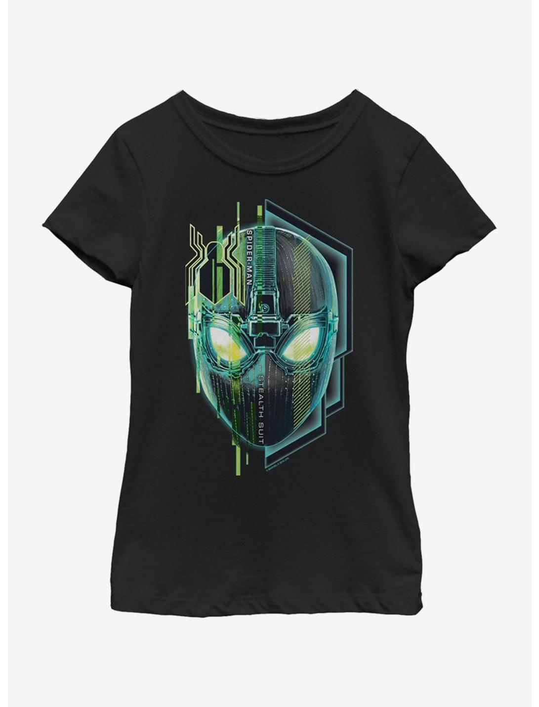 Marvel Spiderman: Far From Home Stealth Face Youth Girls T-Shirt, BLACK, hi-res