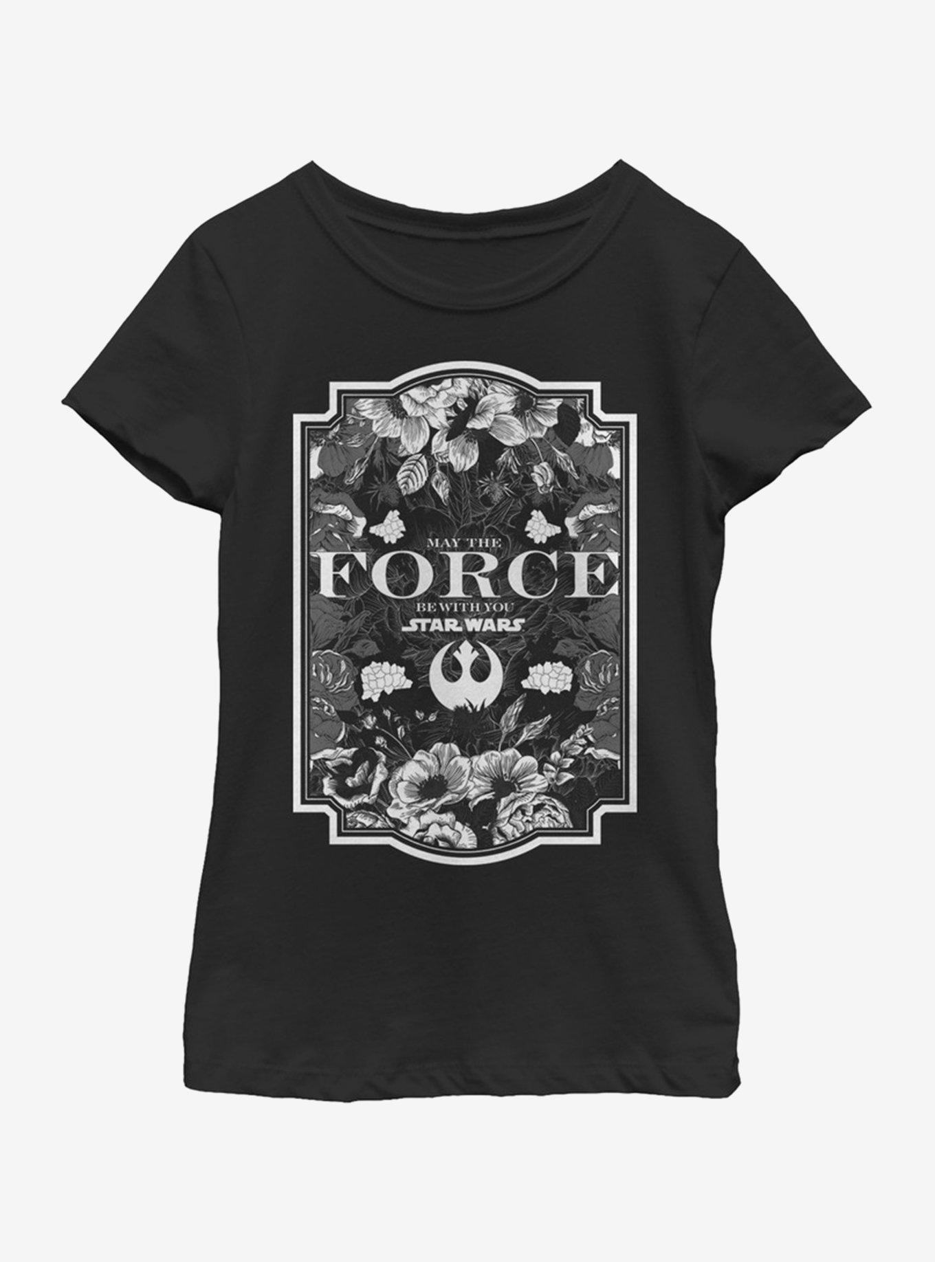 Star Wars Force Floral Youth Girls T-Shirt, , hi-res