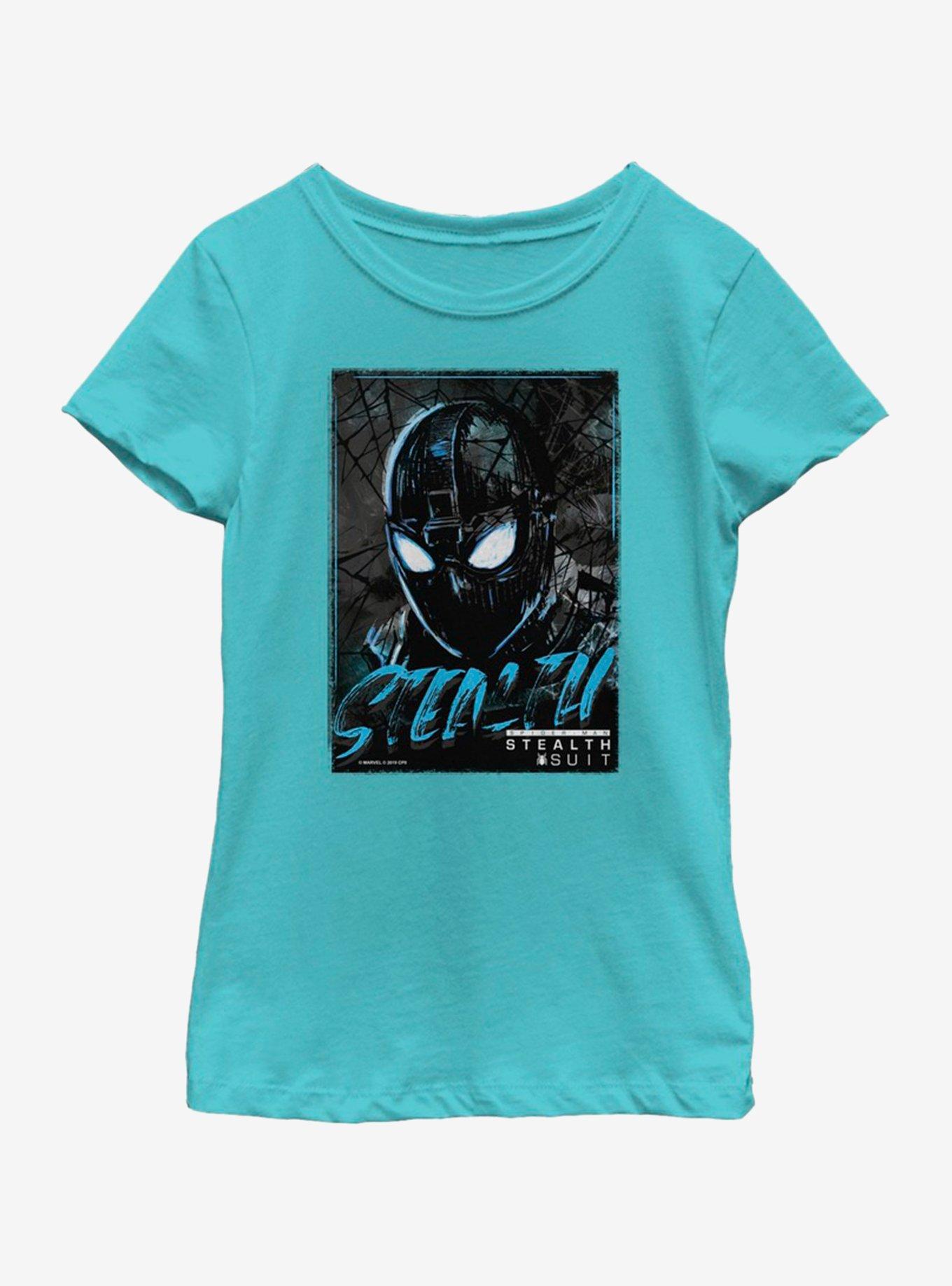 Marvel Spiderman: Far From Home Stealth Paint Youth Girls T-Shirt, TAHI BLUE, hi-res