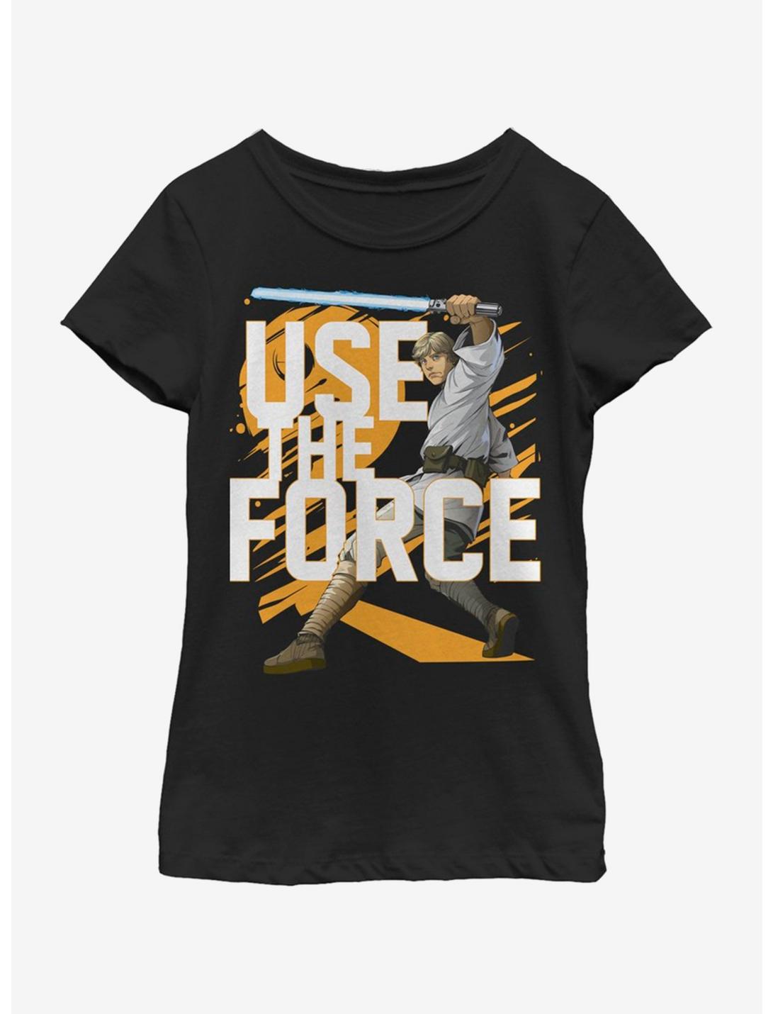 Star Wars Force Stack Luke Youth Girls T-Shirt, BLACK, hi-res