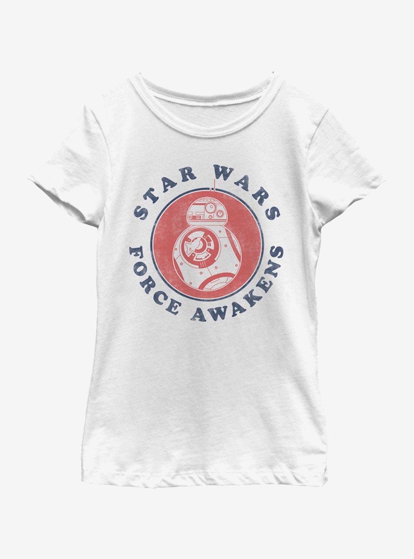 Star Wars The Force Awakens Force BB8 Youth Girls T-Shirt, WHITE, hi-res