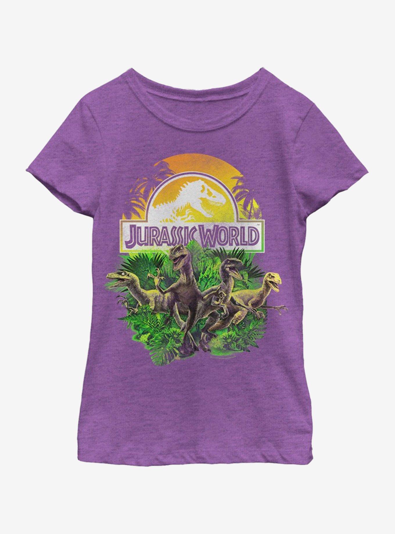 Jurassic World Distressed Plastic Jungle Youth Girls T-Shirt, , hi-res