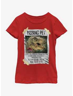 Jurassic Park Missing Pet Youth Girls T-Shirt, , hi-res
