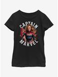 Marvel Avengers: Endgame Cap Marvel Burst Youth Girls T-Shirt, BLACK, hi-res