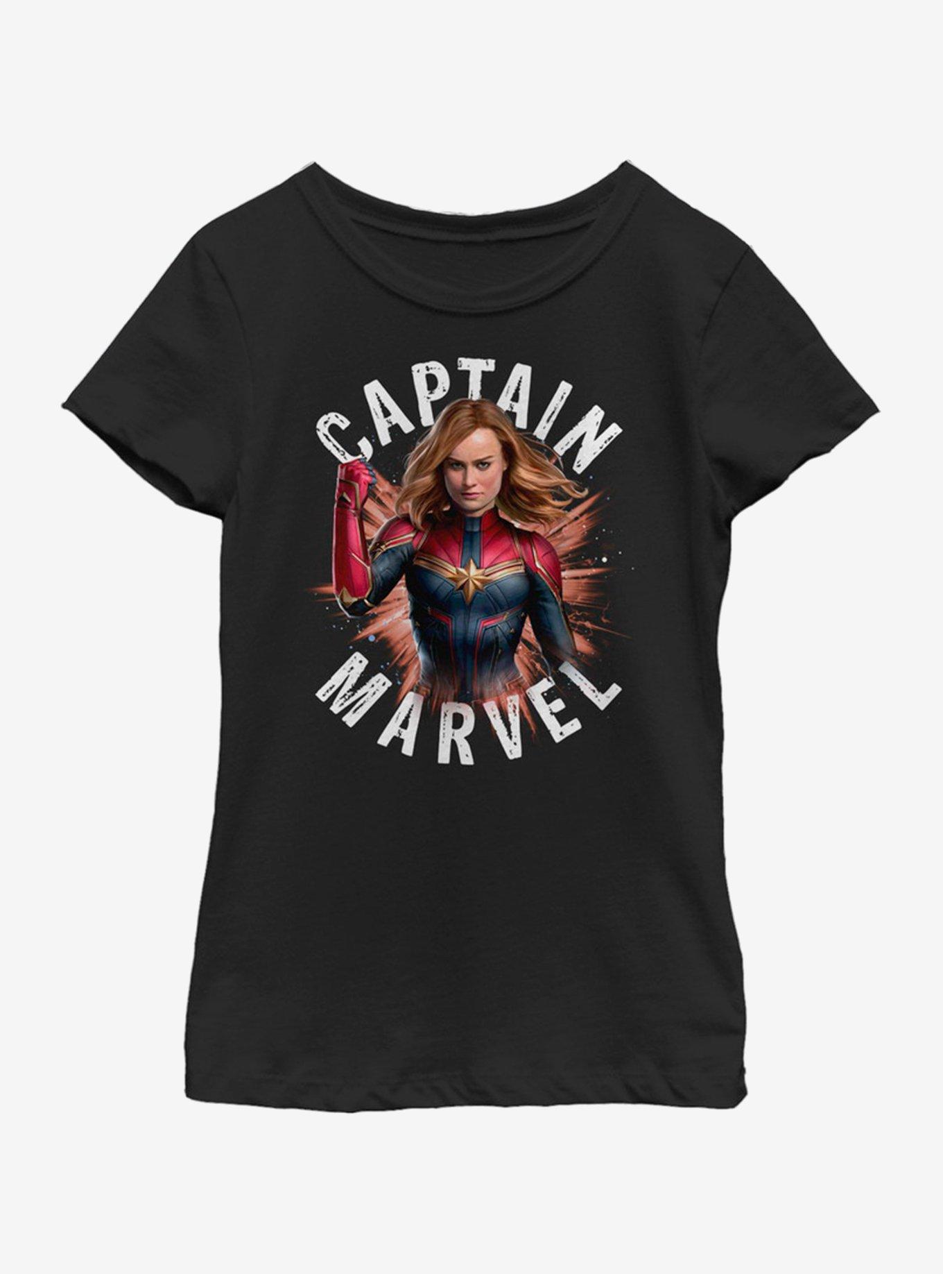 Marvel Avengers: Endgame Cap Marvel Burst Youth Girls T-Shirt, , hi-res