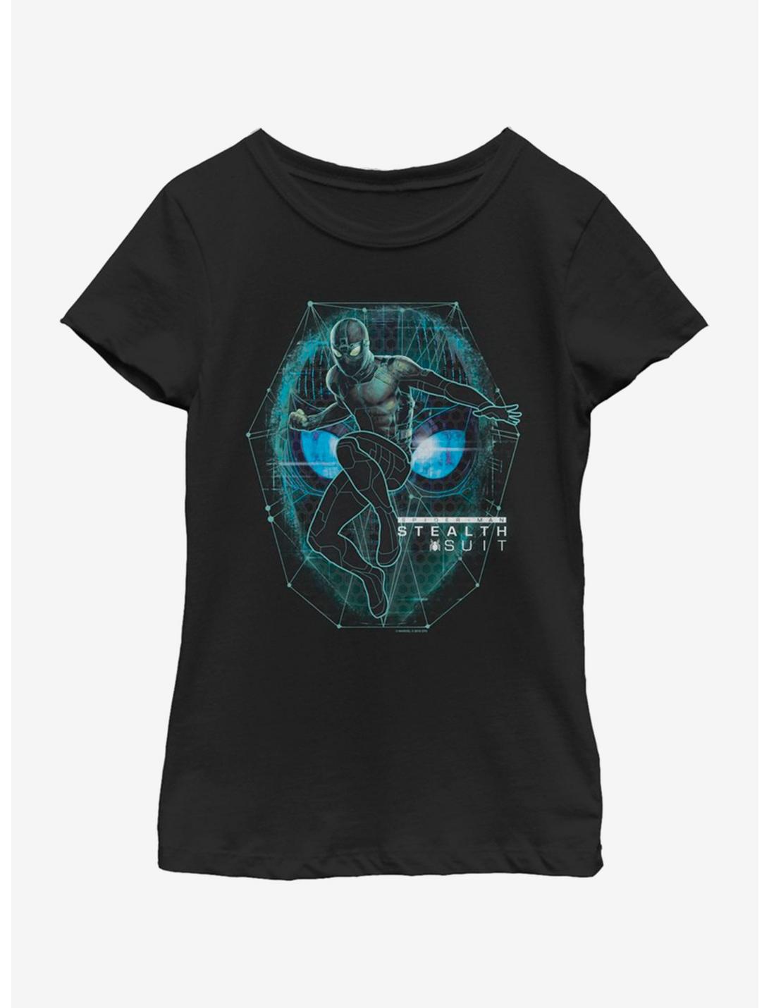 Marvel Spiderman: Far From Home Stealth suit Youth Girls T-Shirt, BLACK, hi-res