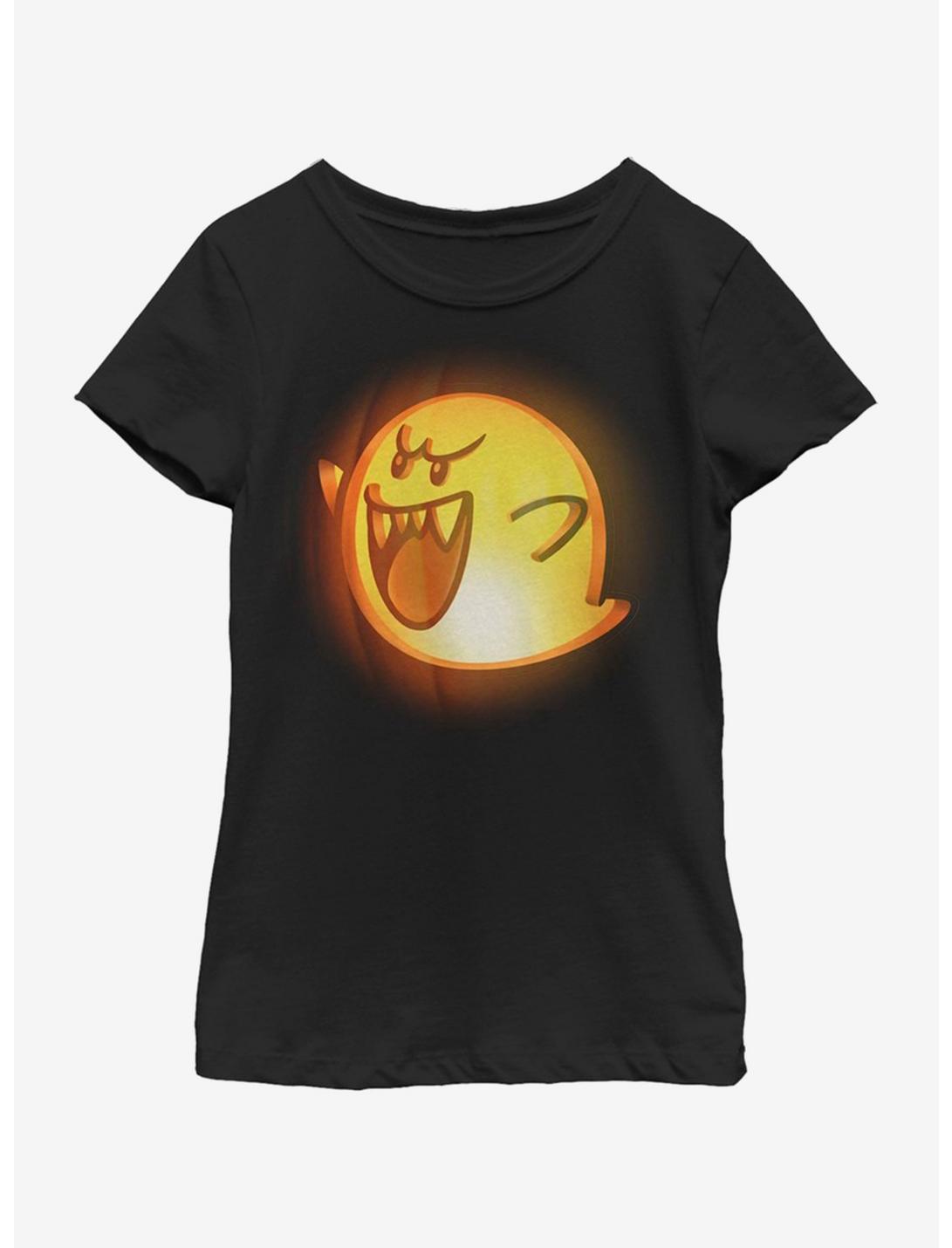 Nintendo Boo Pumpkin Youth Girls T-Shirt, BLACK, hi-res