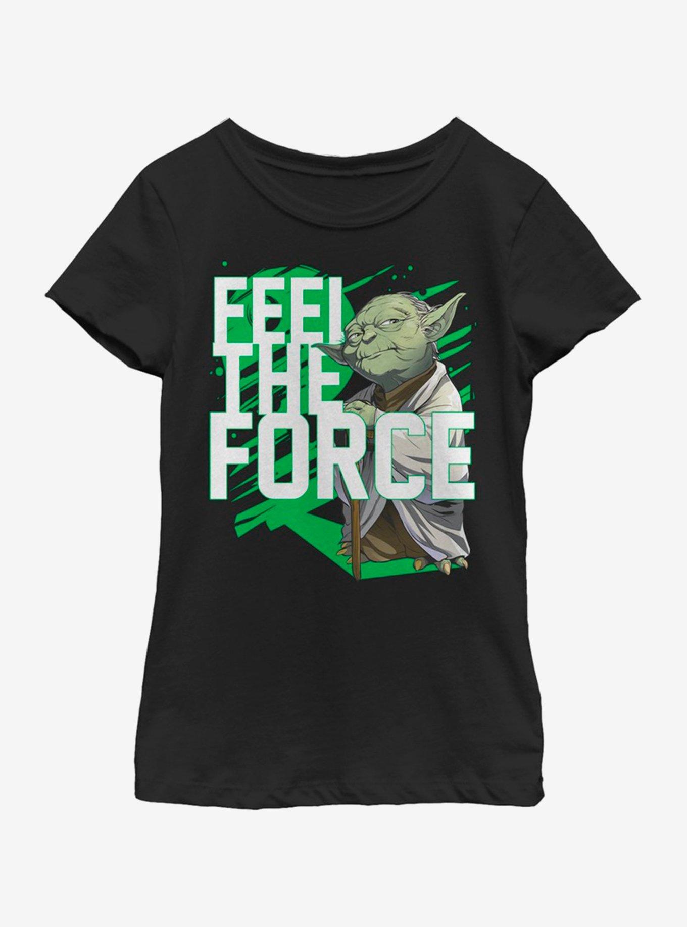 Star Wars Force Stack Yoda Youth Girls T-Shirt, , hi-res
