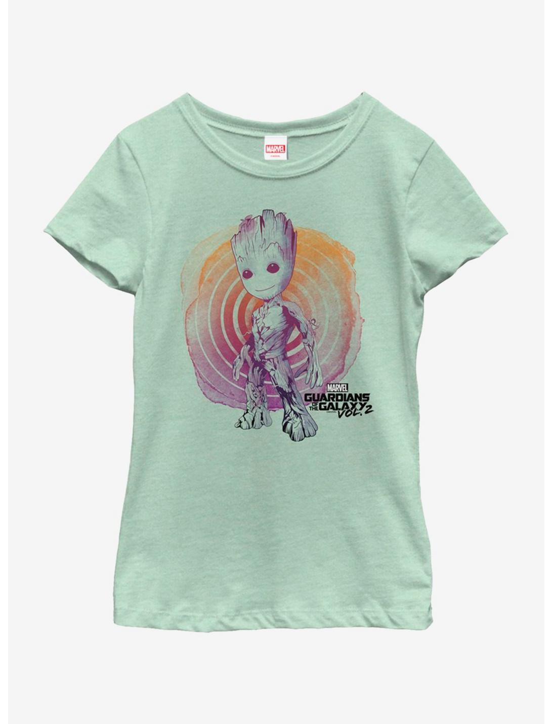 Marvel Guardians of The Galaxy Groot Watercolor Youth Girls T-Shirt, MINT, hi-res