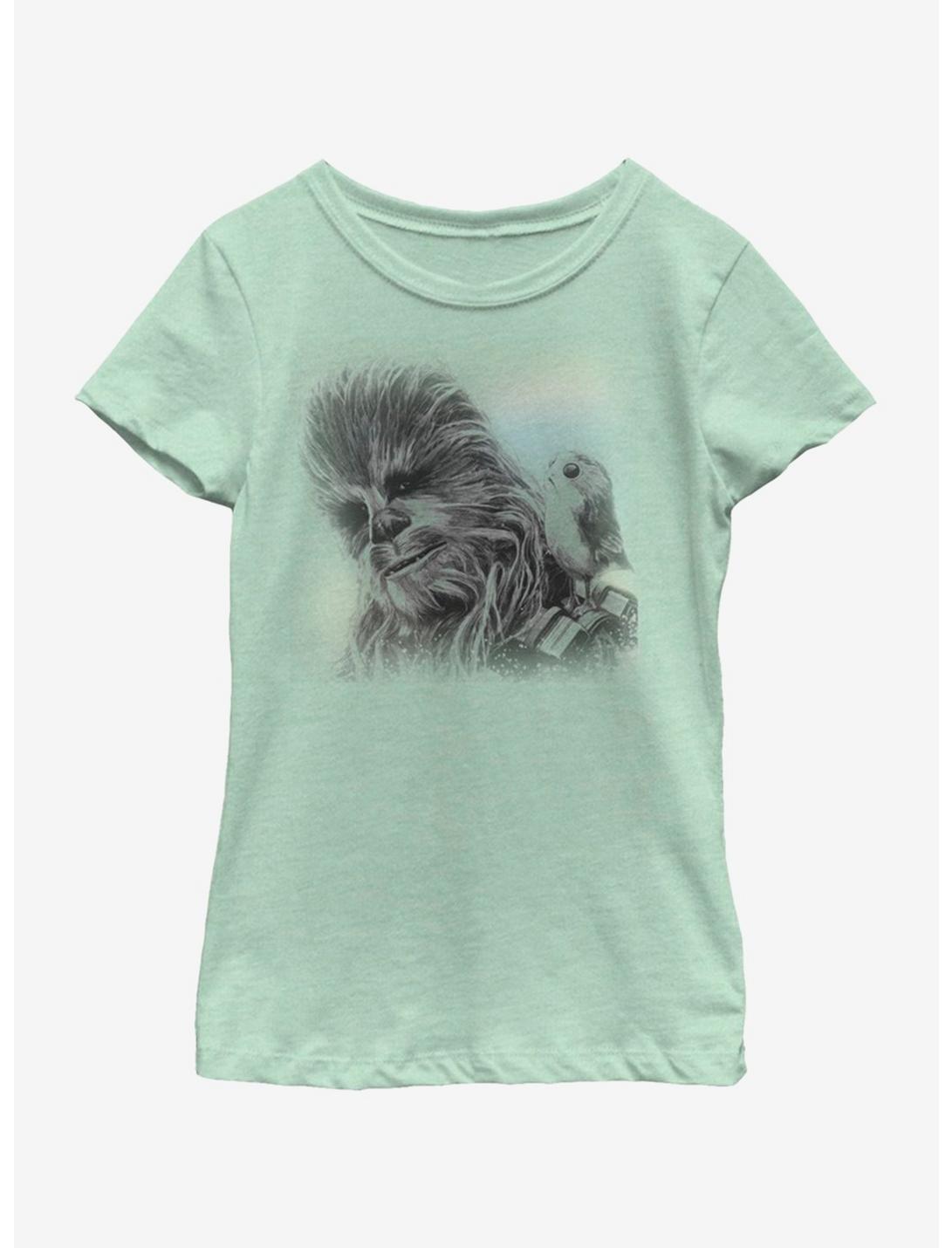 Star Wars The Last Jedi Chewie Porg Youth Girls T-Shirt, MINT, hi-res