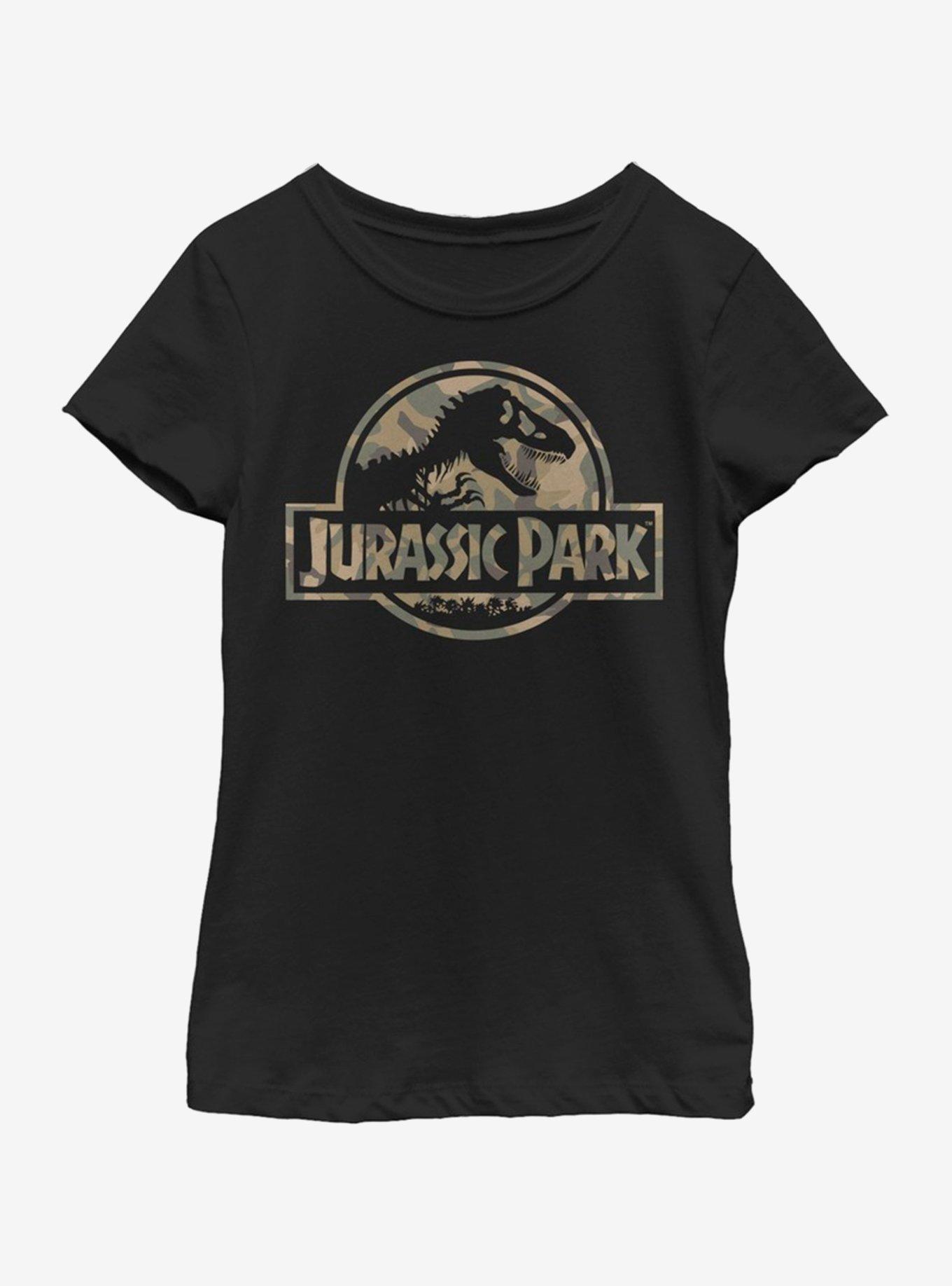 Jurassic Park Camo Logo Youth Girls T-Shirt, , hi-res
