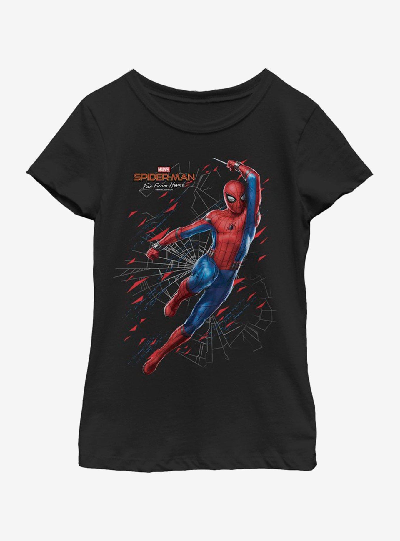 Marvel Spiderman: Far From Home Traveling Spidy Youth Girls T-Shirt, BLACK, hi-res
