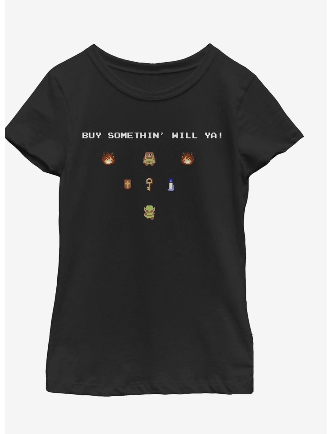 Nintendo Buy Something Youth Girls T-Shirt, BLACK, hi-res