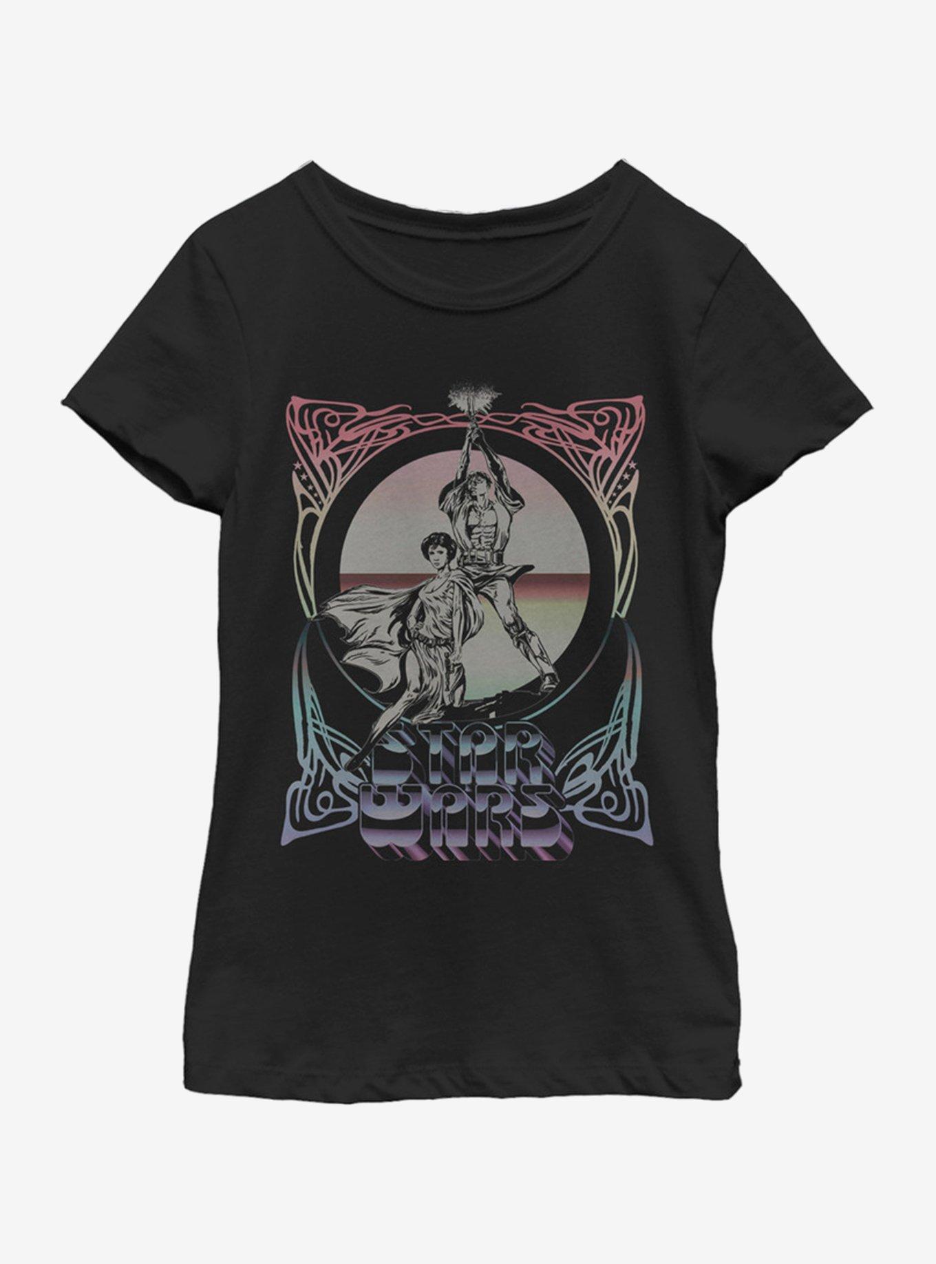 Star Wars Vintage Wars Youth Girls T-Shirt, BLACK, hi-res