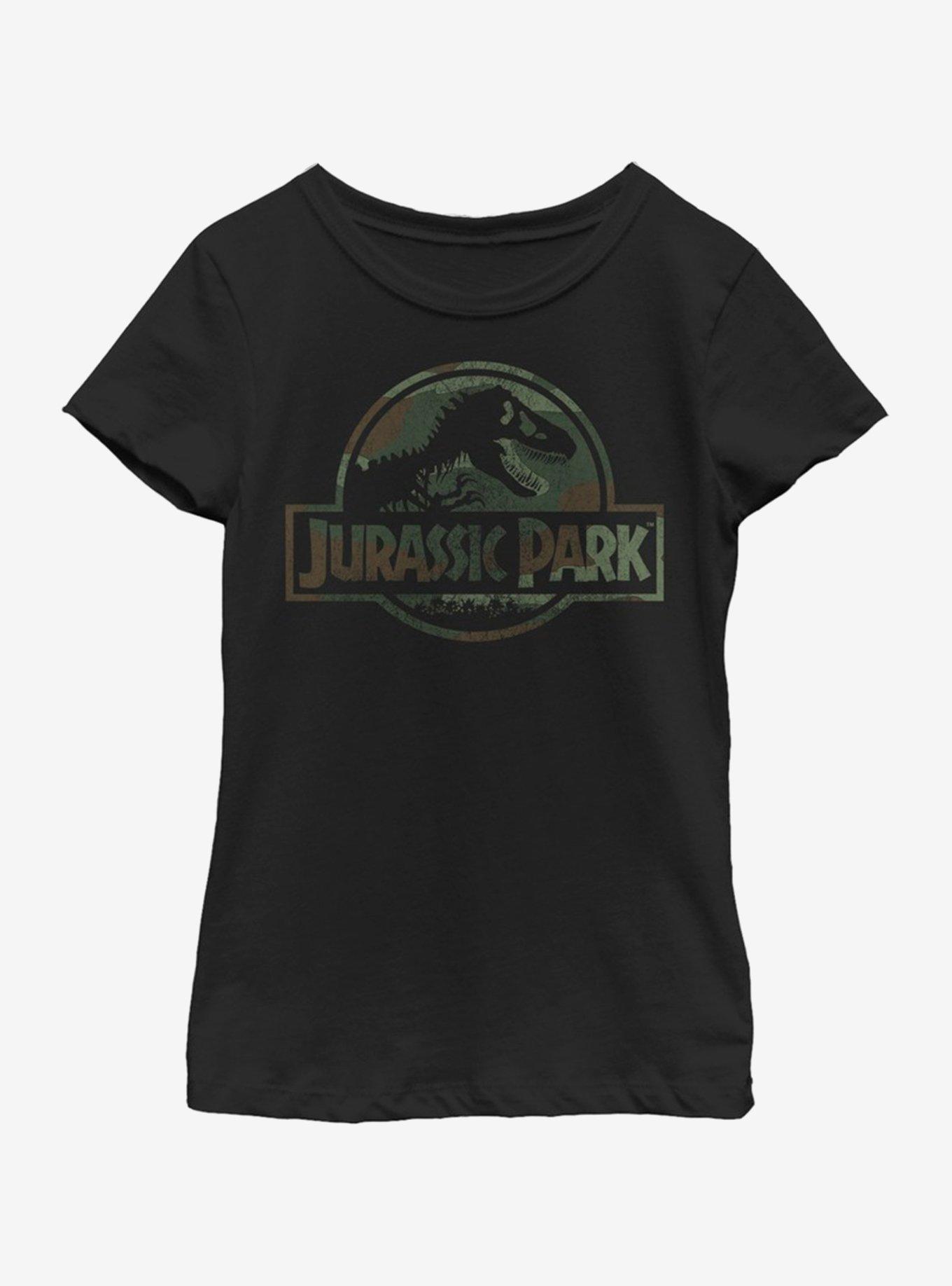 Jurassic Park Camo Logo Youth Girls T-Shirt, , hi-res