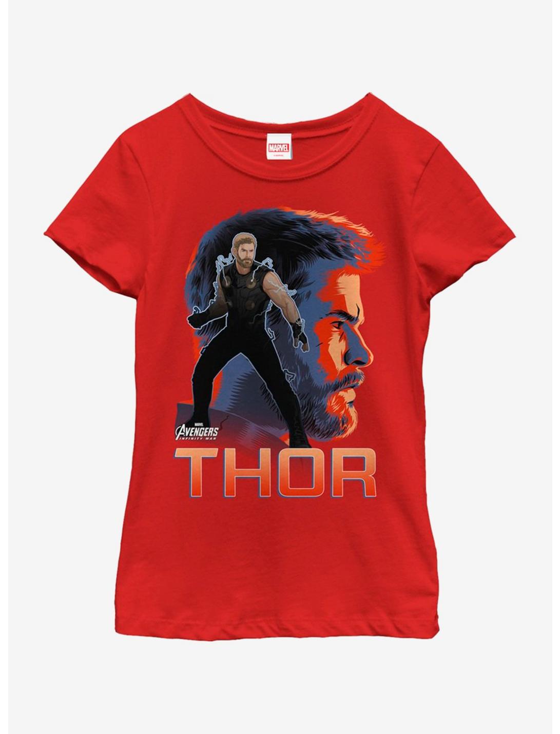 Marvel Avengers Thor Asgardian Sil Youth Girls T-Shirt, RED, hi-res