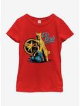 Marvel Captain Marvel Fly High Youth Girls T-Shirt, RED, hi-res