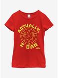 Marvel Captain Marvel Strong Female Youth Girls T-Shirt, RED, hi-res