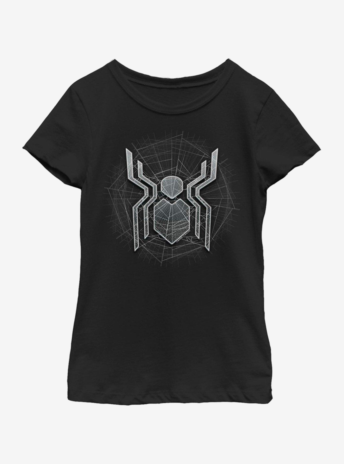 Marvel Spiderman: Far From Home Web Logo Youth Girls T-Shirt, BLACK, hi-res