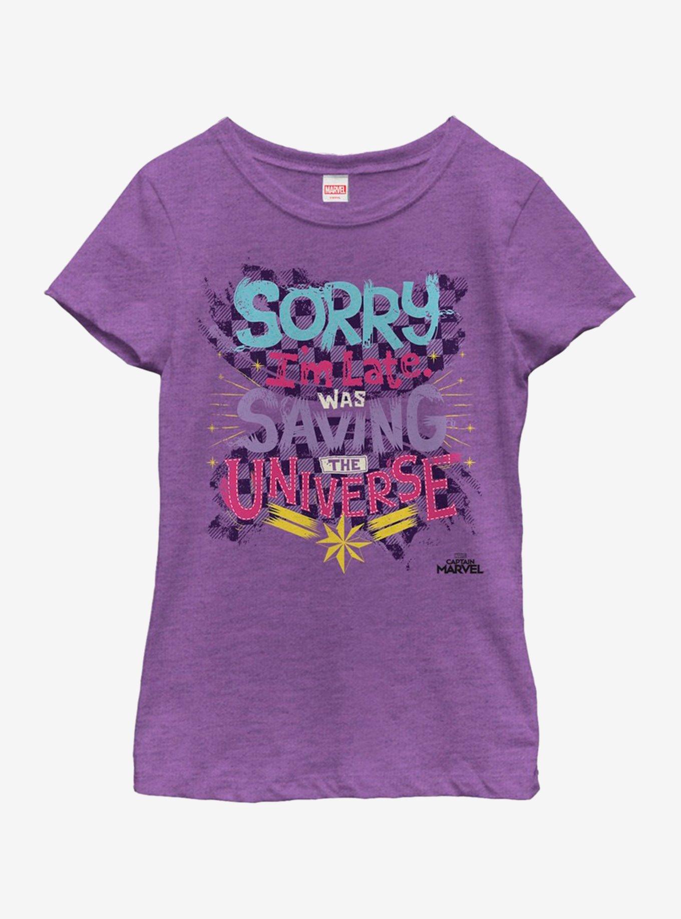 Marvel Captain Marvel Saving Universe Youth Girls T-Shirt, PURPLE BERRY, hi-res