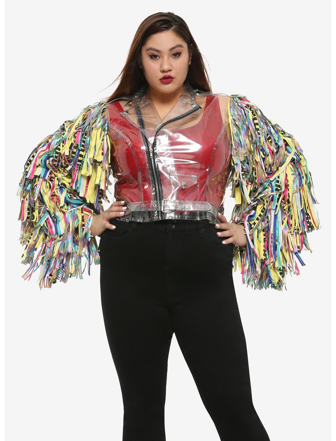 Her Universe DC Comics Birds Of Prey Harley Quinn Caution Tape Girls Cosplay Jacket Plus Size, MULTI, hi-res
