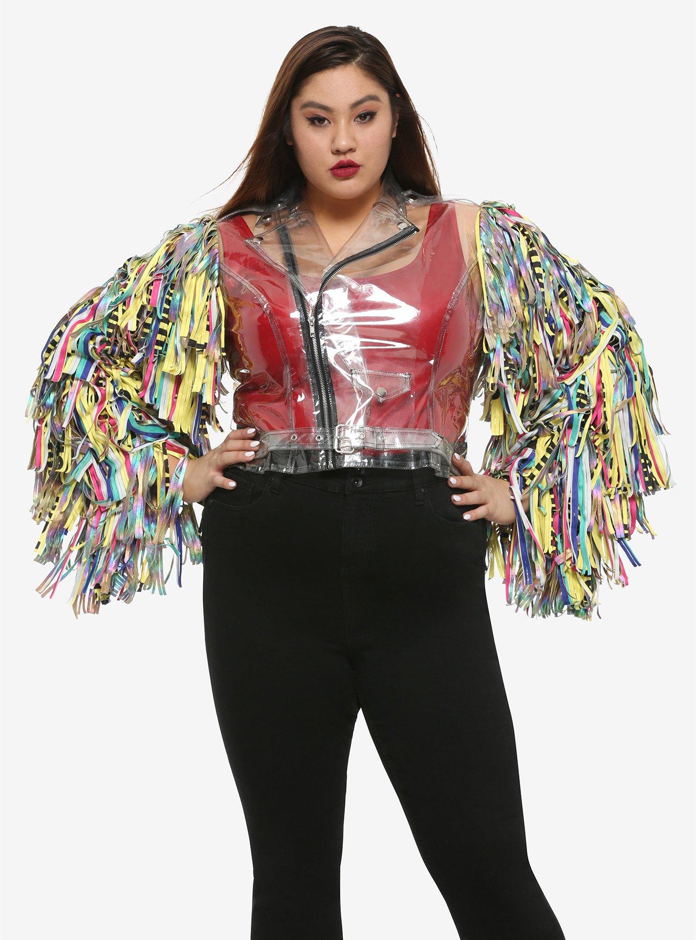 Her Universe DC Comics Birds Of Prey Harley Quinn Caution Tape Girls Cosplay Jacket Plus Size, MULTI, hi-res