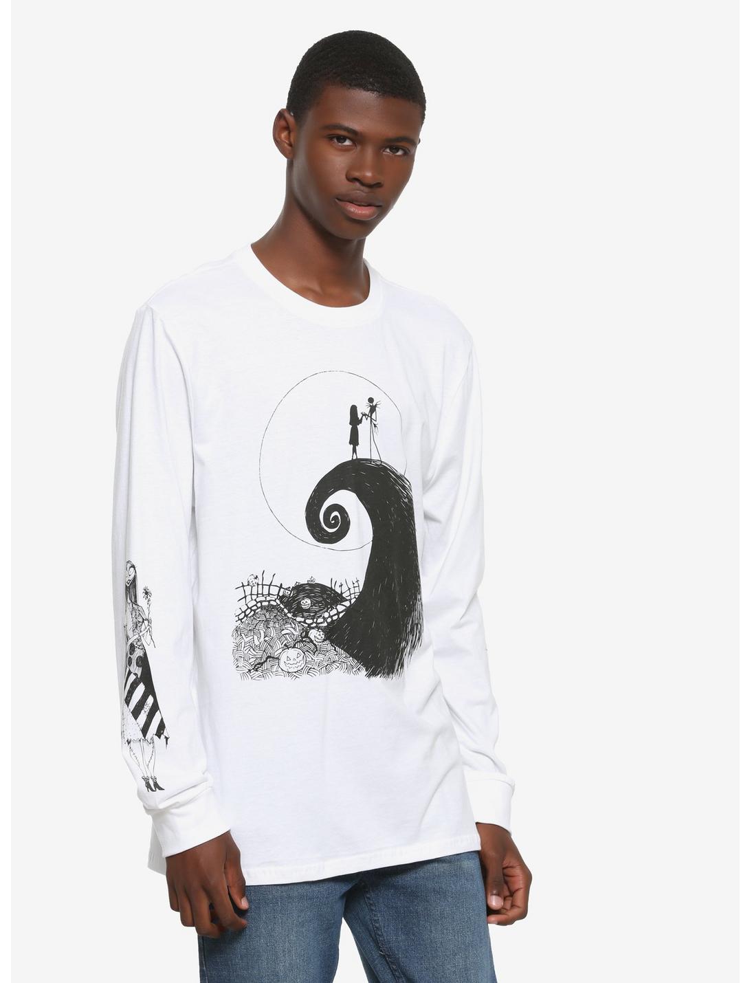 The Nightmare Before Christmas Spiral Hill Long-Sleeve T-Shirt, BLACK, hi-res